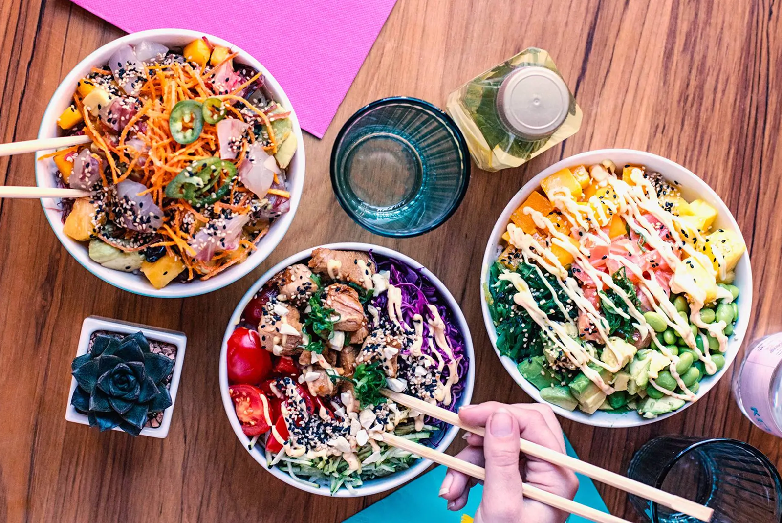 Poke House interior - busy service environment